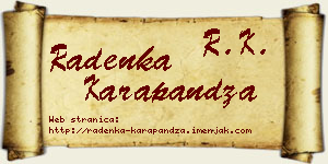 Radenka Karapandža vizit kartica